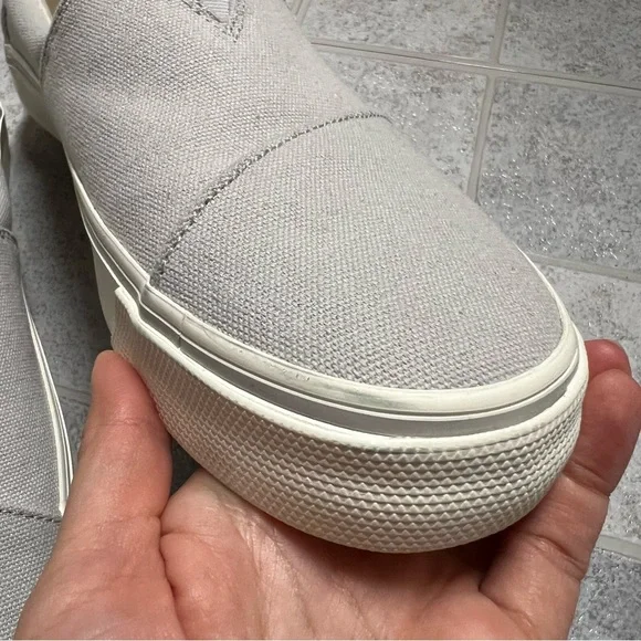 New Toms Alparagata Fenix Gray Canvas Slip On Sneakers - Picture 3 of 8